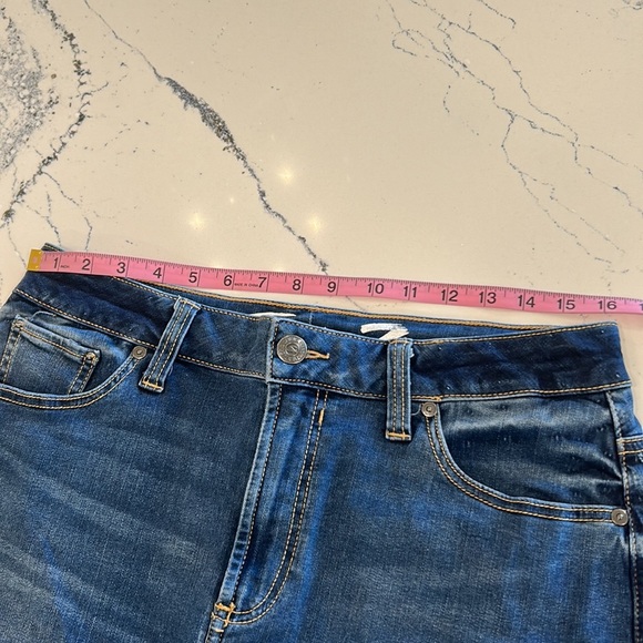 Seven Jean Skirt w/ Embroidered Flowers and Decorative Back Pockets sz.12 or 14 - Picture 9 of 11